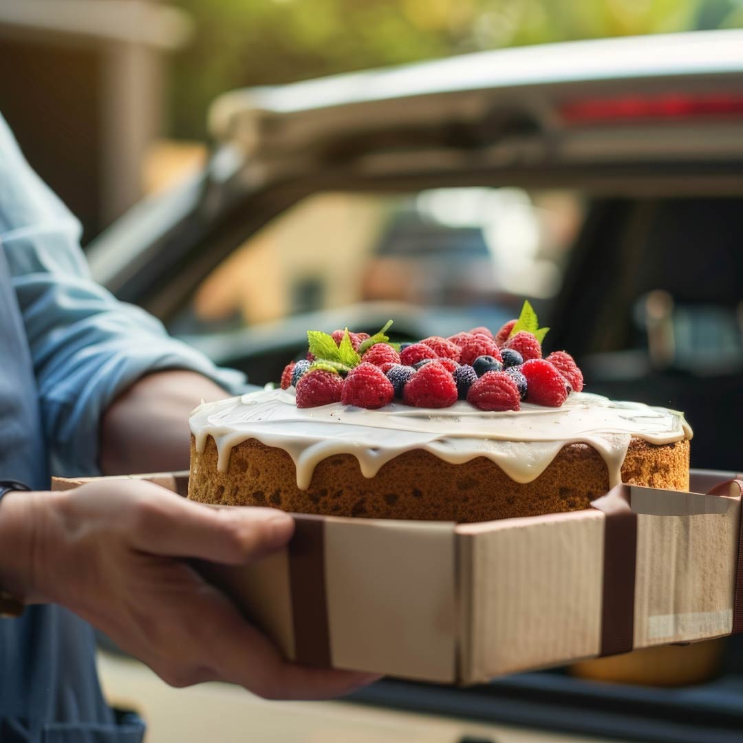 Torte wird geliefert